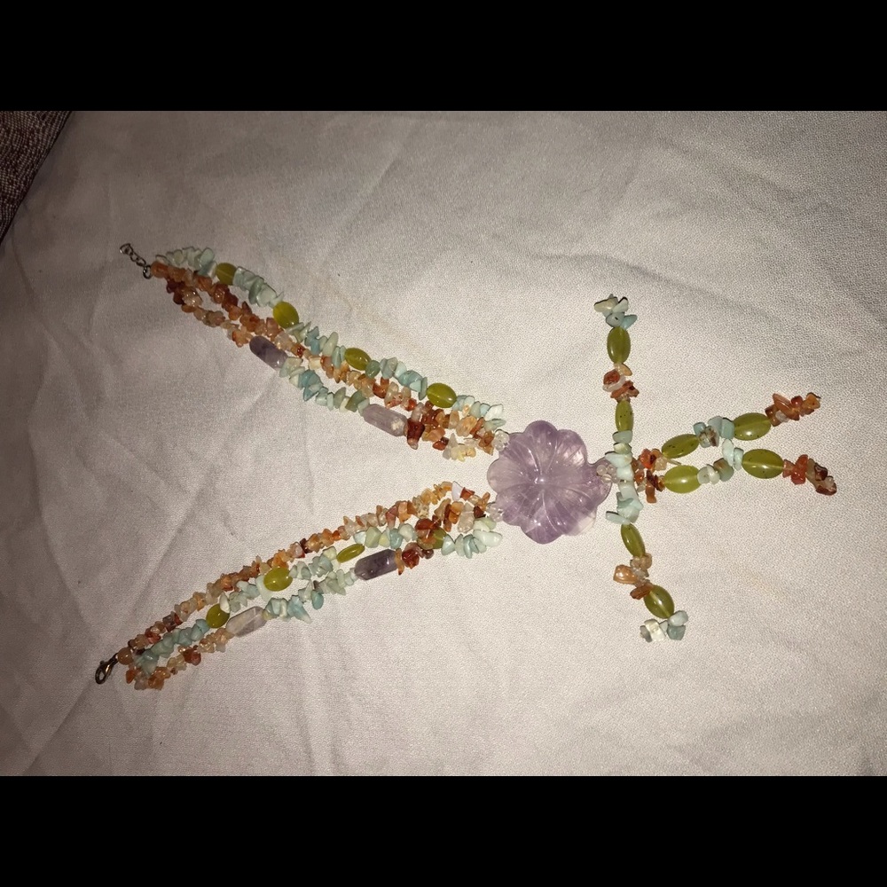 Pearl real stones necklace